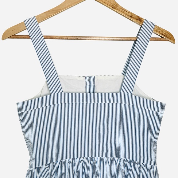J.CREW Blue & White Seersucker Striped Button-Down Dress Sz 2 - Picture 6 of 11